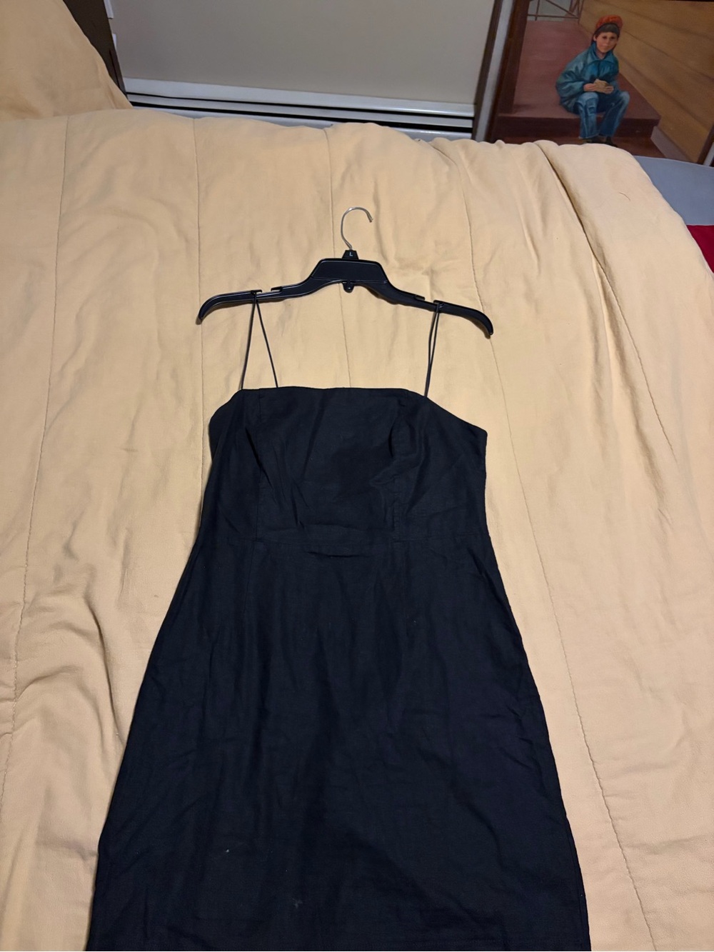 Urban Outfitters Black Strapless Midi Dress with Thin Spaghetti Straps